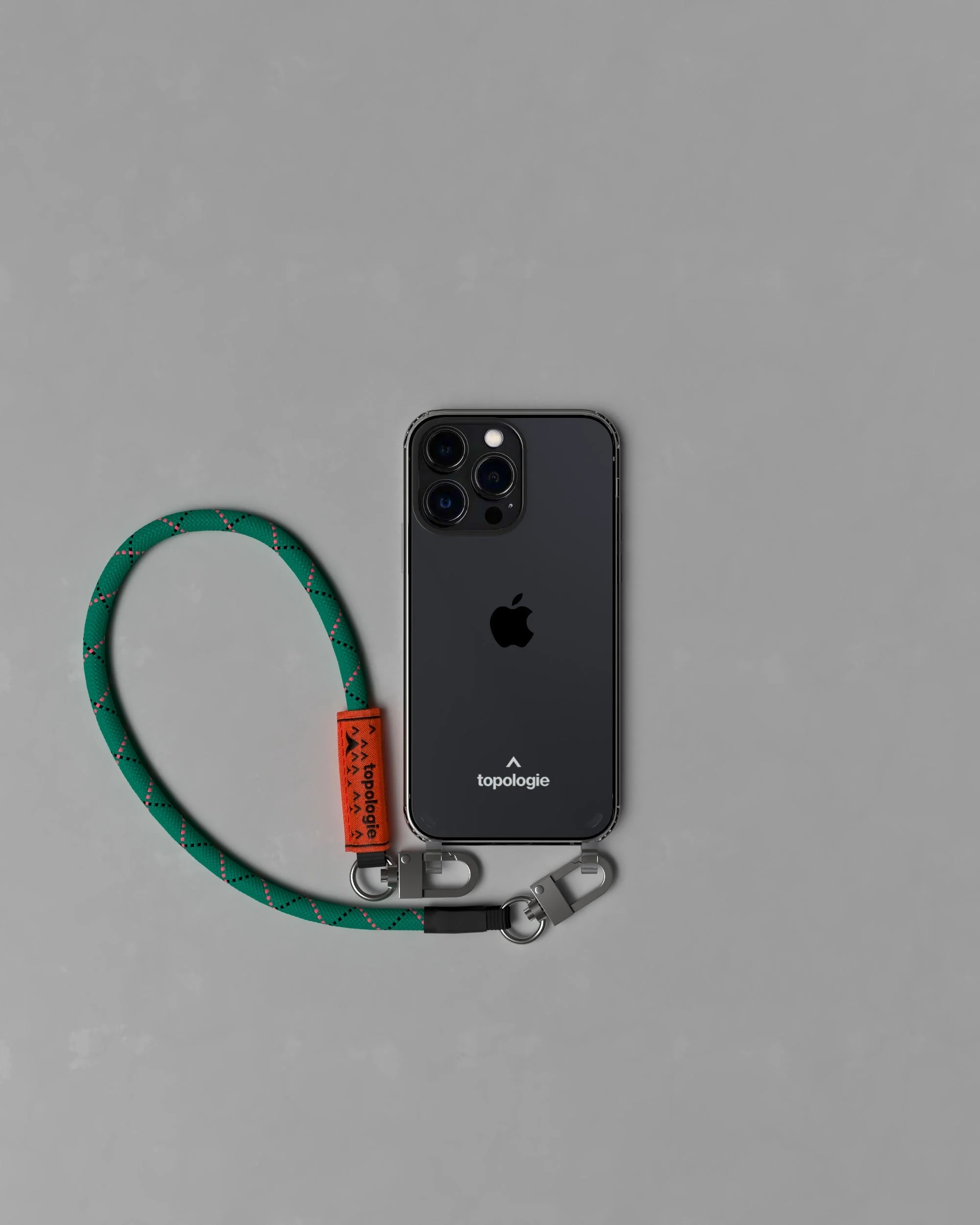 Verdon Phone Case / Clear / 8.0mm Wrist Strap / Emerald Fuschia