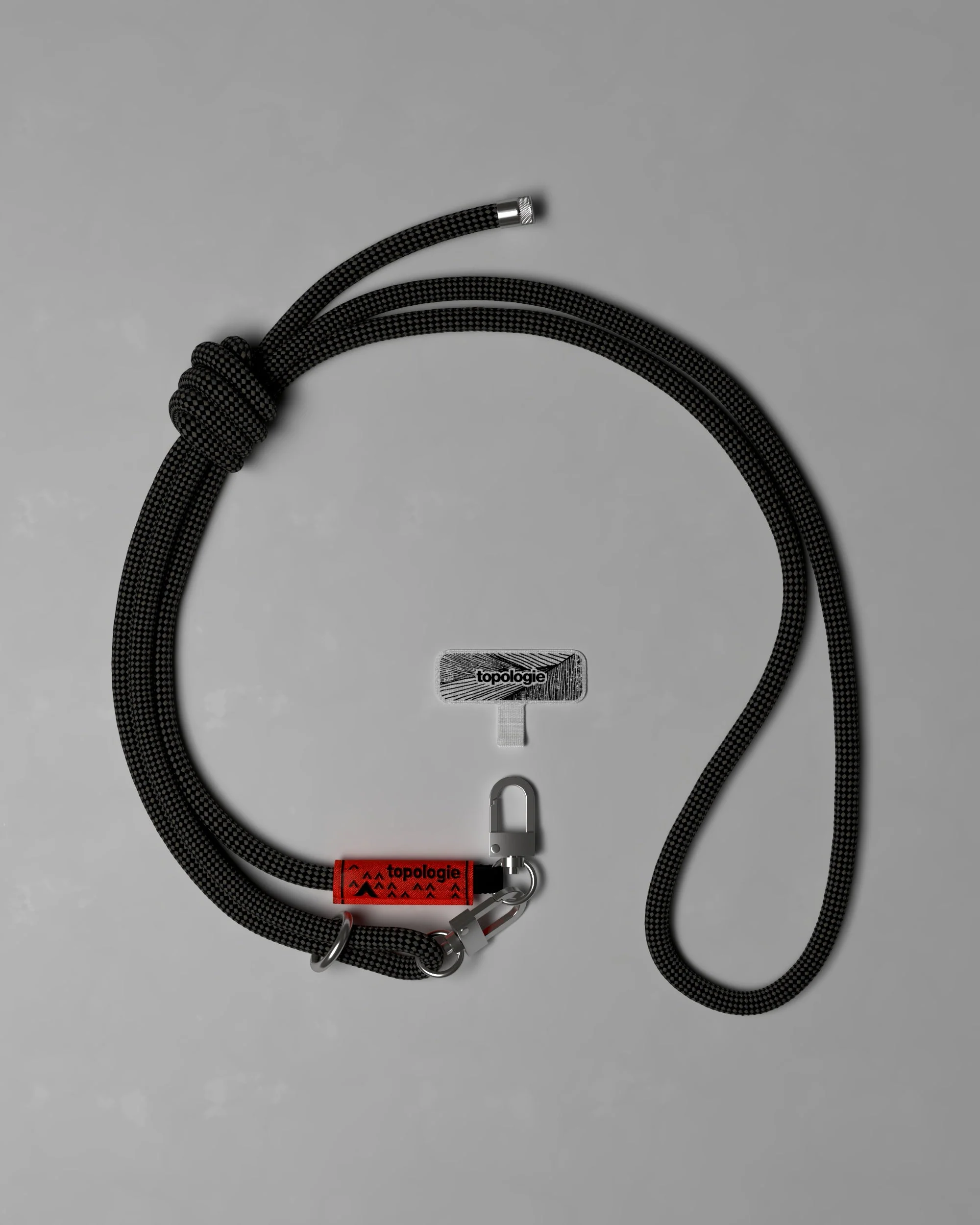 Phone Strap Adapter / 8.0mm Rope / Black Lattice
