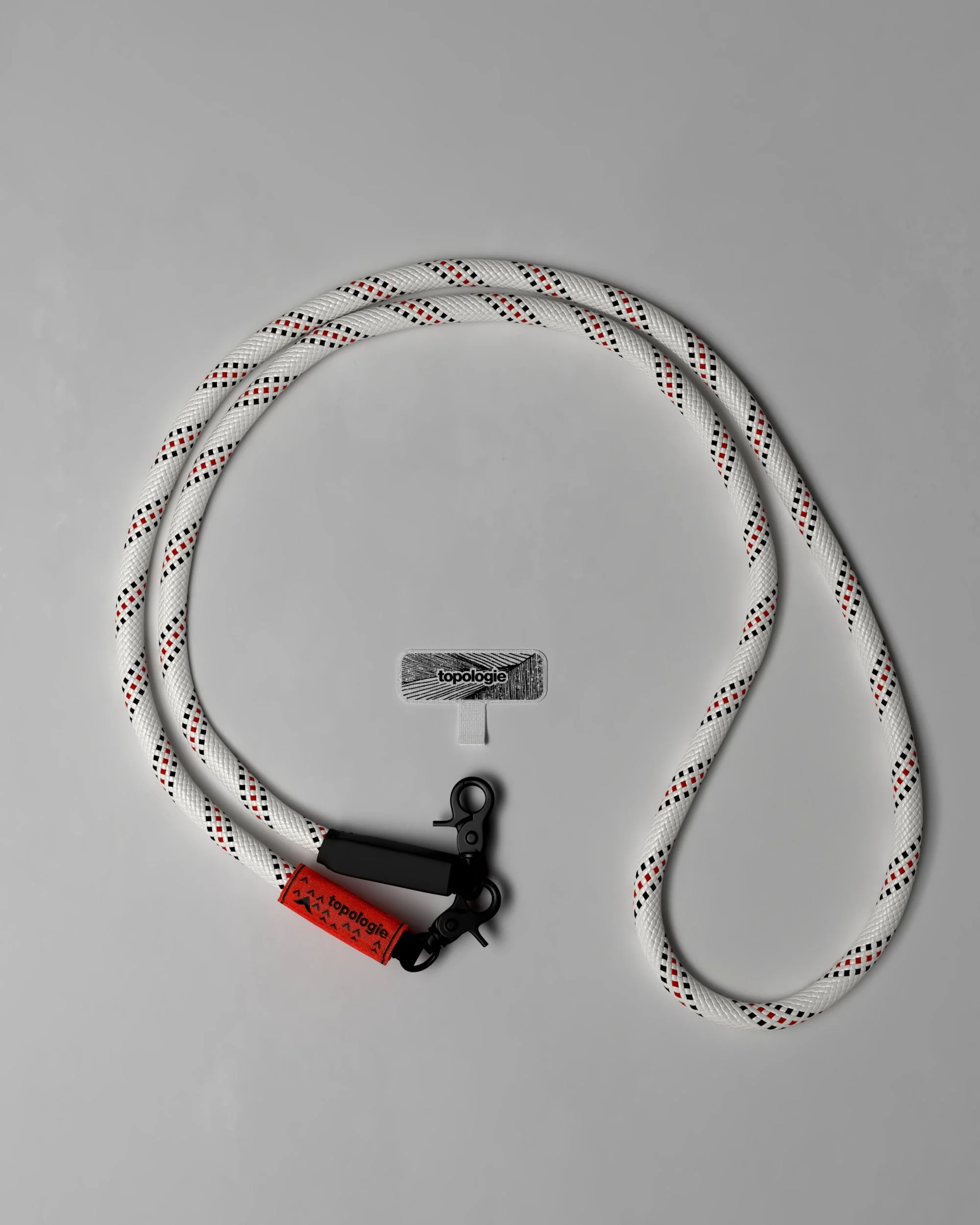 Phone Strap Adapter / 10mm Rope / White Patterned