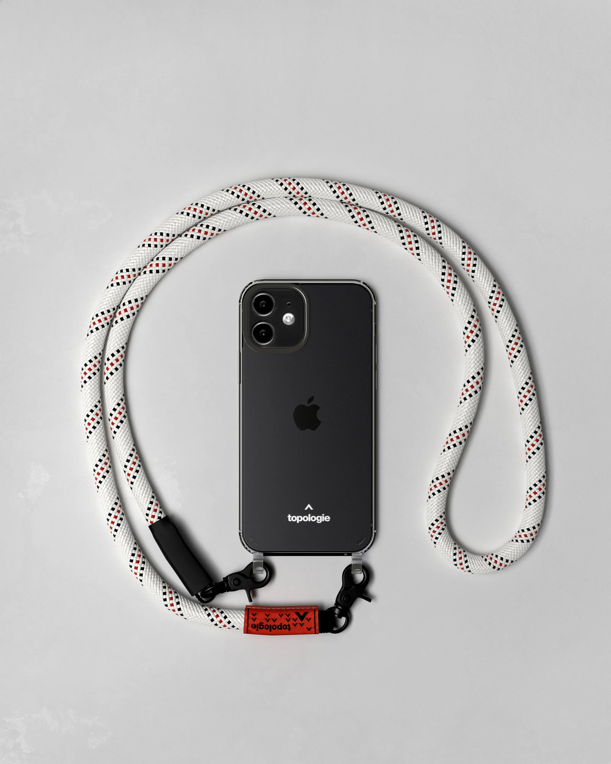 Verdon Phone Case / Clear / 10mm Rope / White Patterned